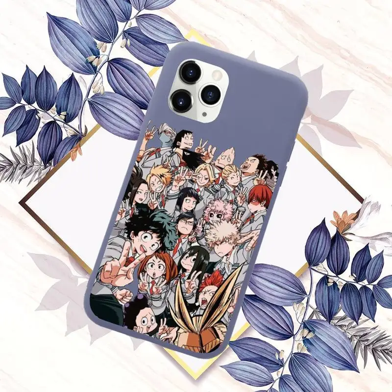 

Hero Academia Phone Cases Candy Color for iPhone 11 12 mini pro XS MAX 8 7 6 6S Plus X SE 2020 XR