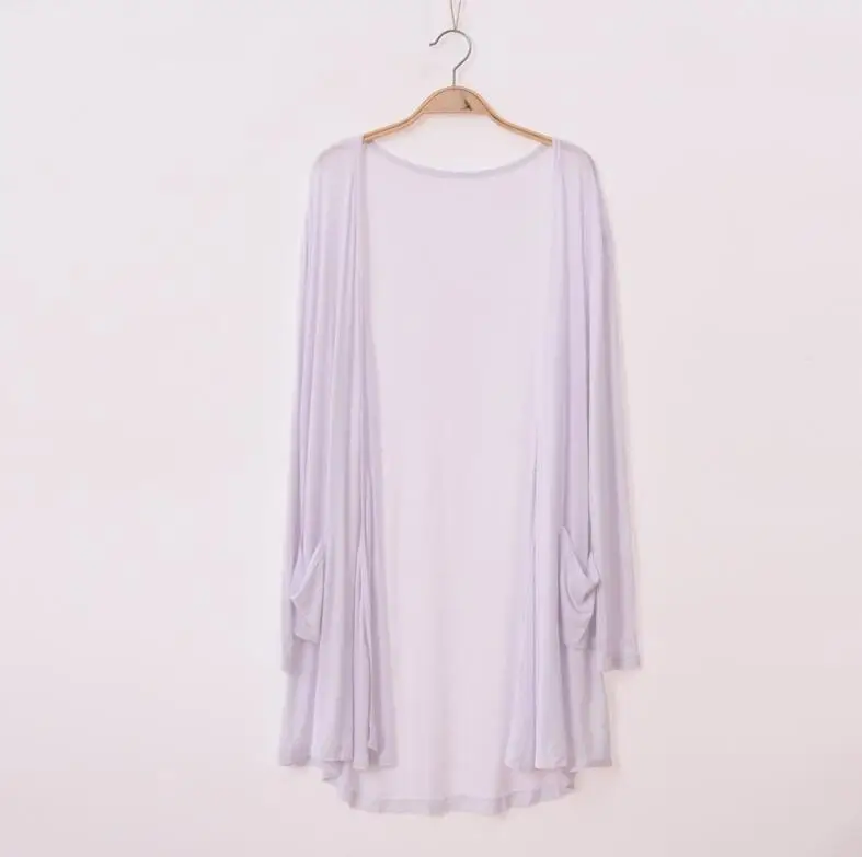 Сезон лето осень Женская Солнцезащитная блузка длинный тонкий кардиган модал