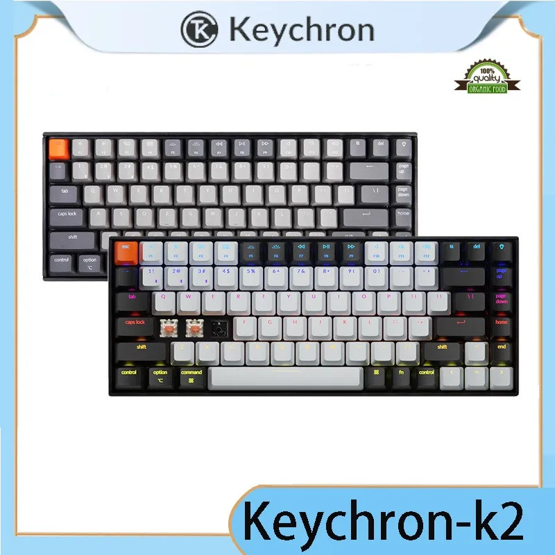 

Оригинальная механическая клавиатура Keychron K2 A V2Bluetooth с красным переключателем Gateron, беласветодиодный светодиодная подсветка, 84 клавиши, бес...
