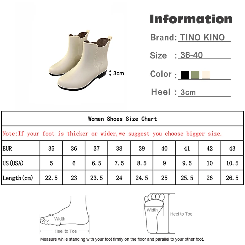 

Women Fashion Boots Rubber Non-slip Waterproof Ladies Rain Work Water Shoes 2021 Winter Warm Female Chelsea Boots Comfortable