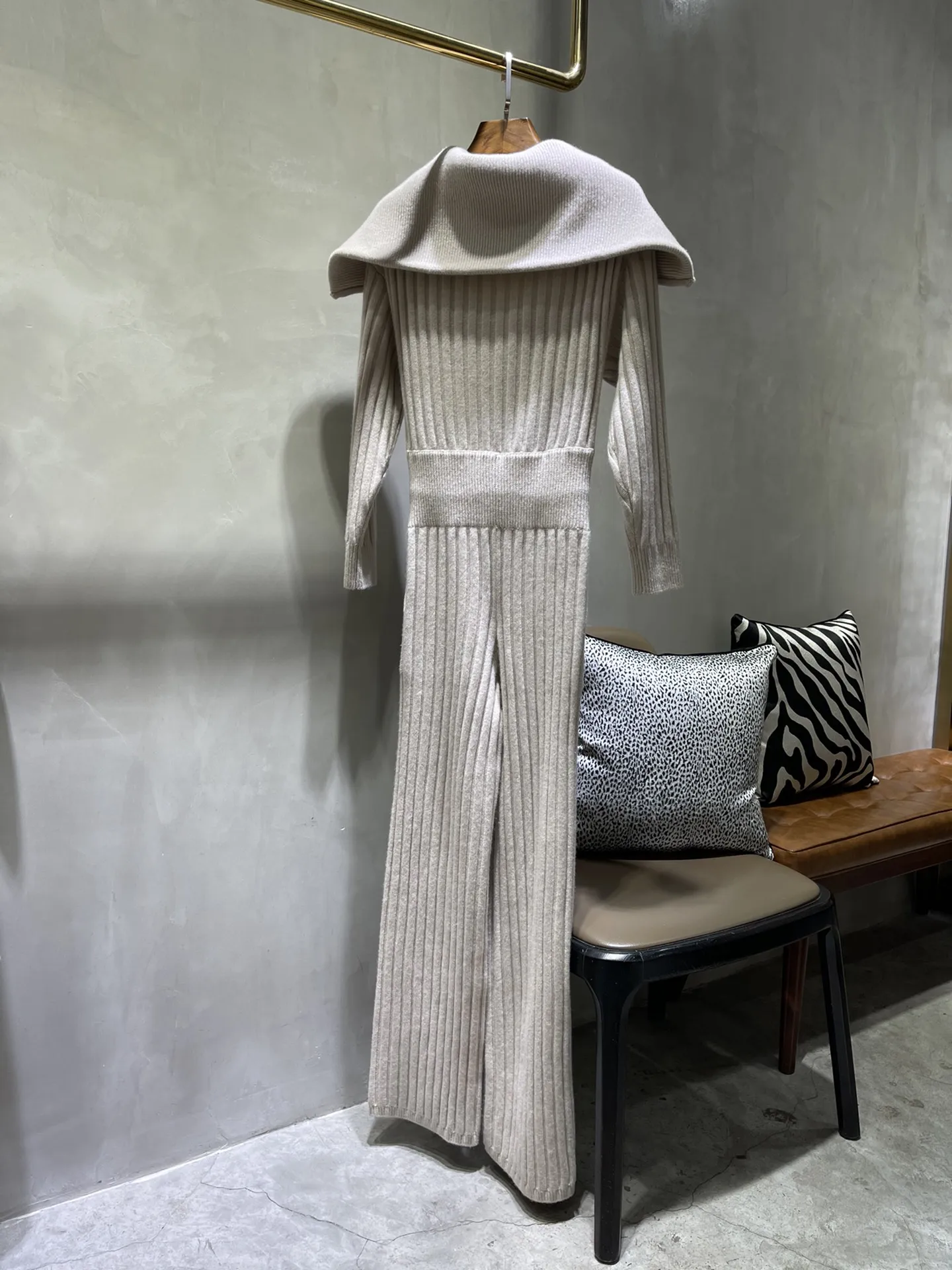 Новинка 2022 Женский Модный трикотажный комбинезон с длинными рукавами и