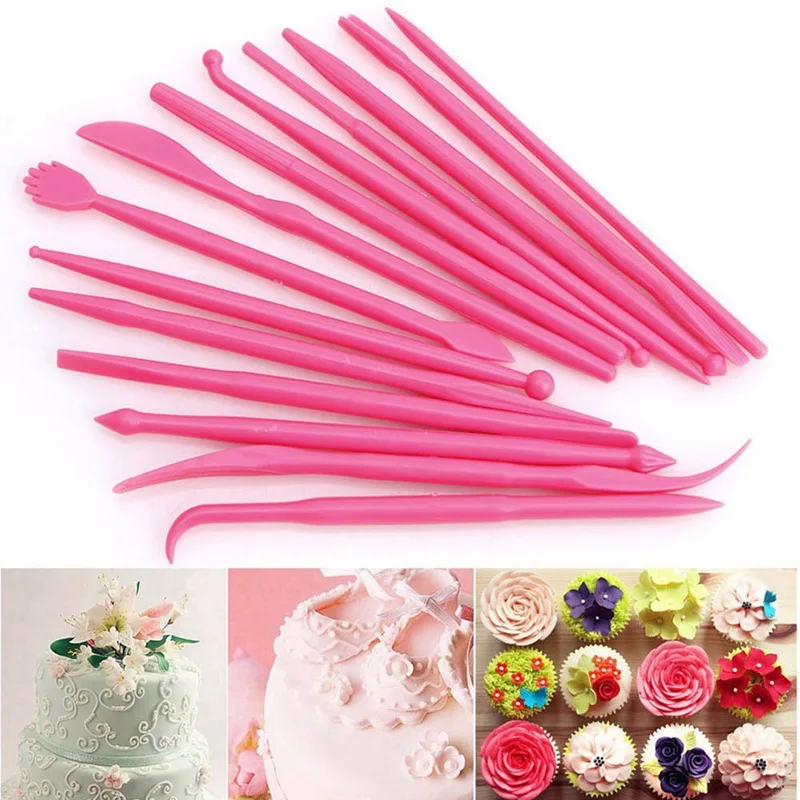 

Plastic Cake Decorating Modelling Tools Clay Sculpting Set Shaper Polymer Modeling Clay Tools Wax Carving Pottery Tools 14pcs