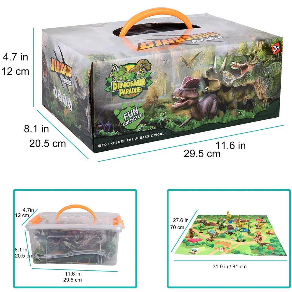 

Dinosaur Toys Boys Girls 3 Years Old & Up - Pack of 9 Animal Dinosaur Figures with Playmat Fantasy & Sci-Fi Animals & Nature