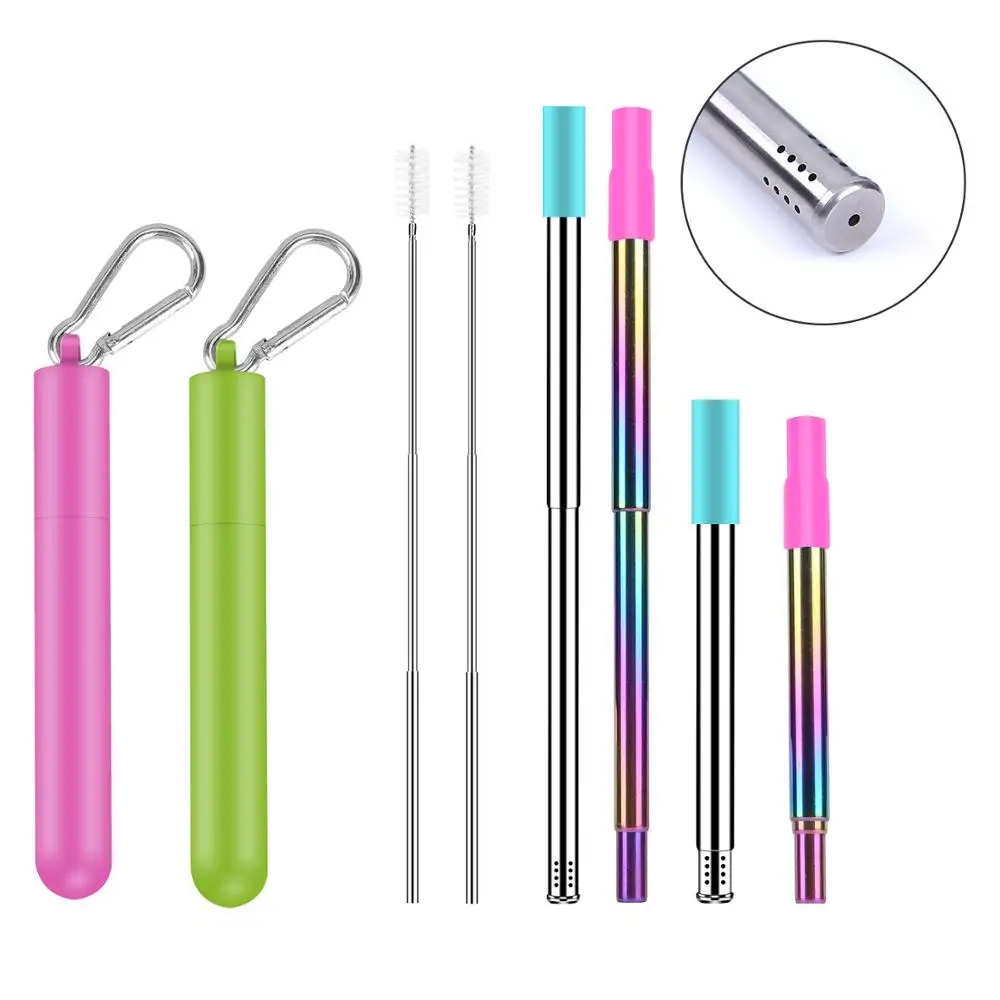 2 шт./упаковка телескопическая металлическая нержавеющая сталь с отверстием и