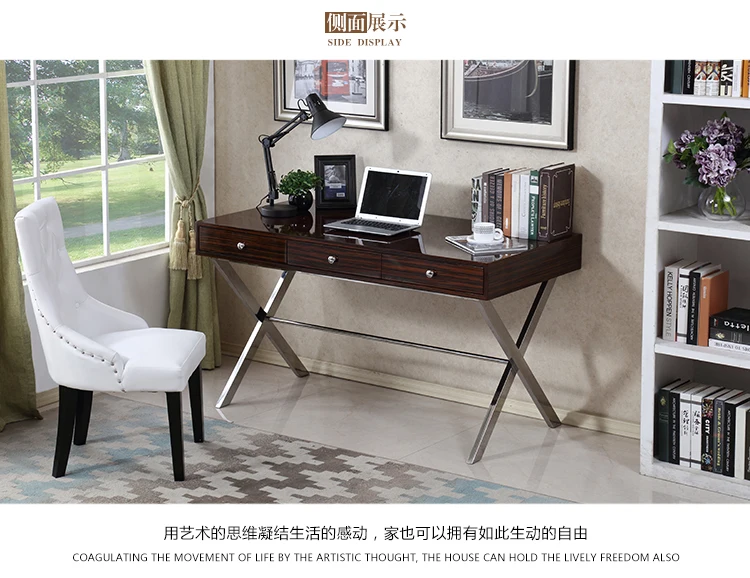 

Mesa Escritorio de oficina wooden office desk recibidor de entrada mueble study table escrivaninha biurko scrivania + chair