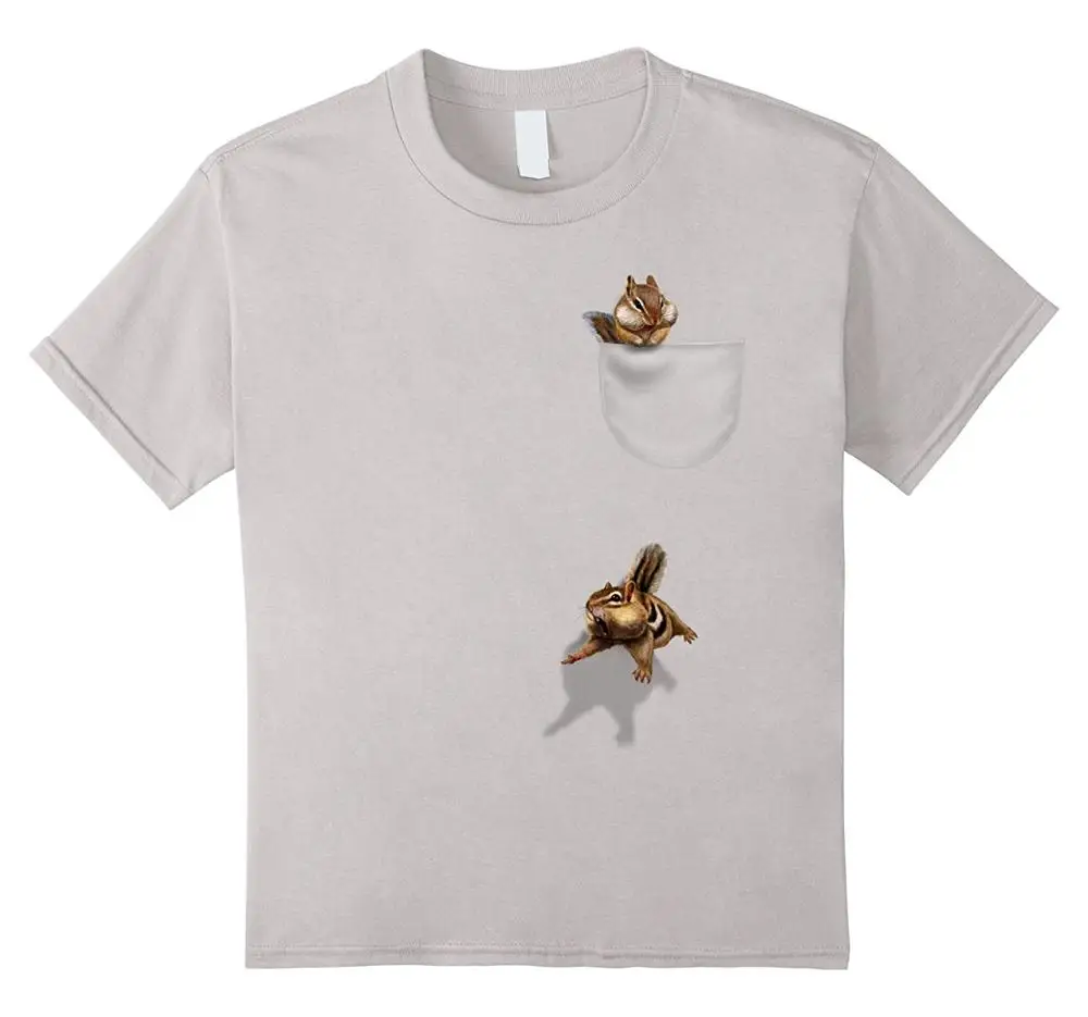 

Hot Sale 100% cotton T-Shirt - Cute Pocket Chipmunk, Funniest Squirrel Falling Tee shirt