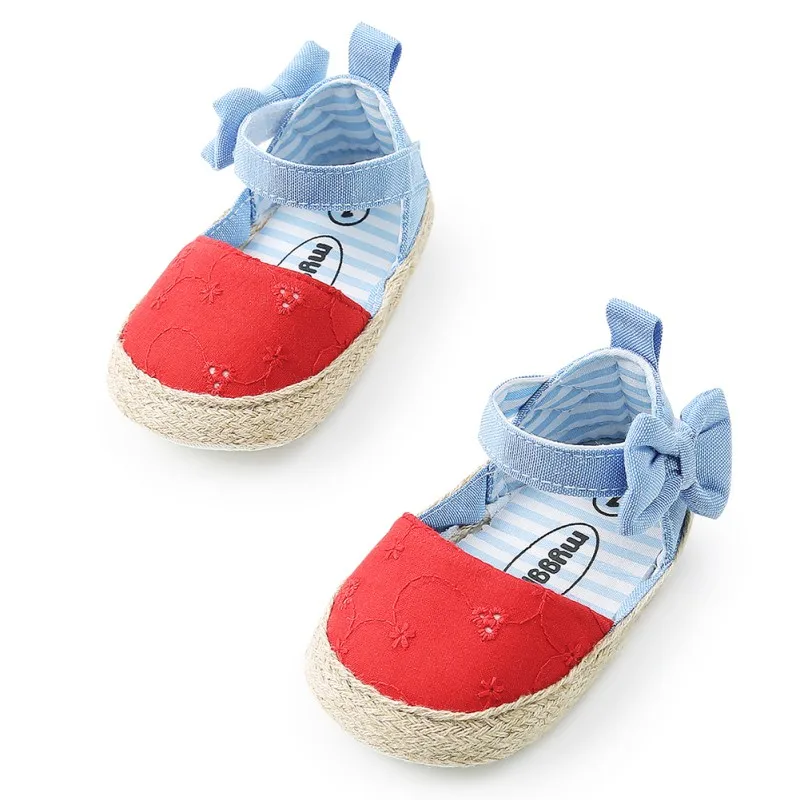 Летние сандалии для девочек детская обувь Классическая хлопковая с вышивкой и