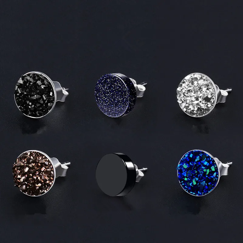

1 Pcs 925 Sterling Silver Round Piercing Stud Earrings For Women Men Female Jewelry Pendientes Earrings 2021 Trend eh691