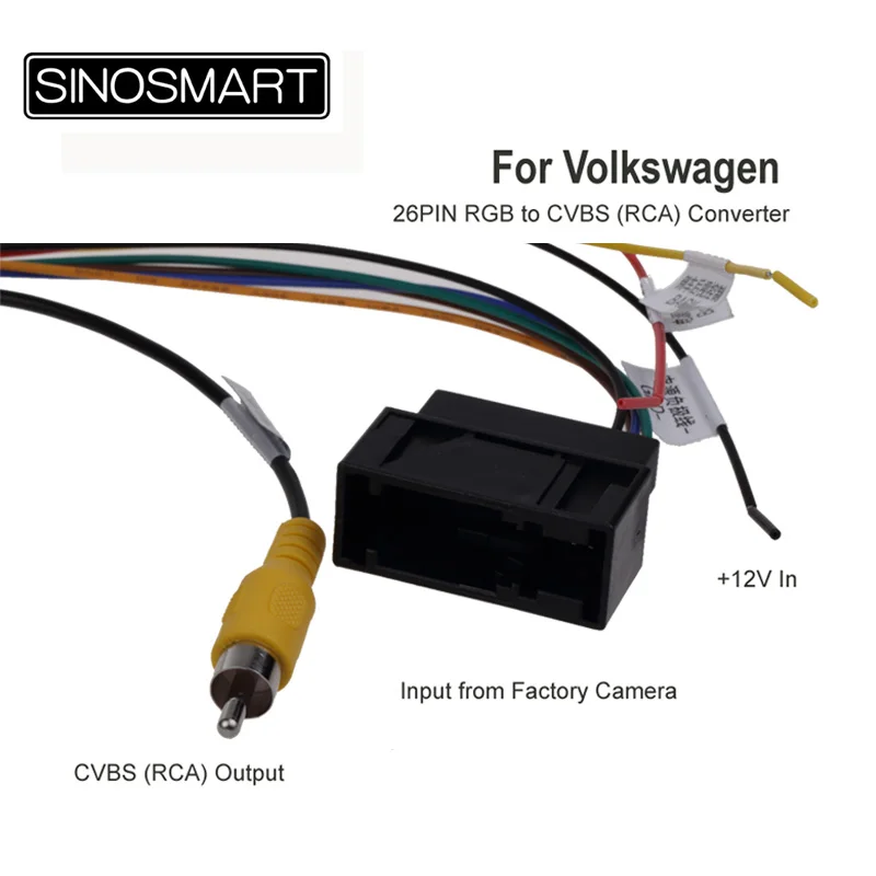 26 PIN RGB к CVBS(RCA) AV конвертер для Volkswagen Заводская Оригинальная камера выход к после рынка головное устройство DVD