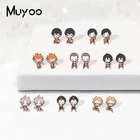 2021 Новый Haikyuu! Серьги-гвоздики Shoyo Hinata Tobio Kageyama Sugawara Koushi Yu Nishinoya ручная работа акриловые эпоксидные