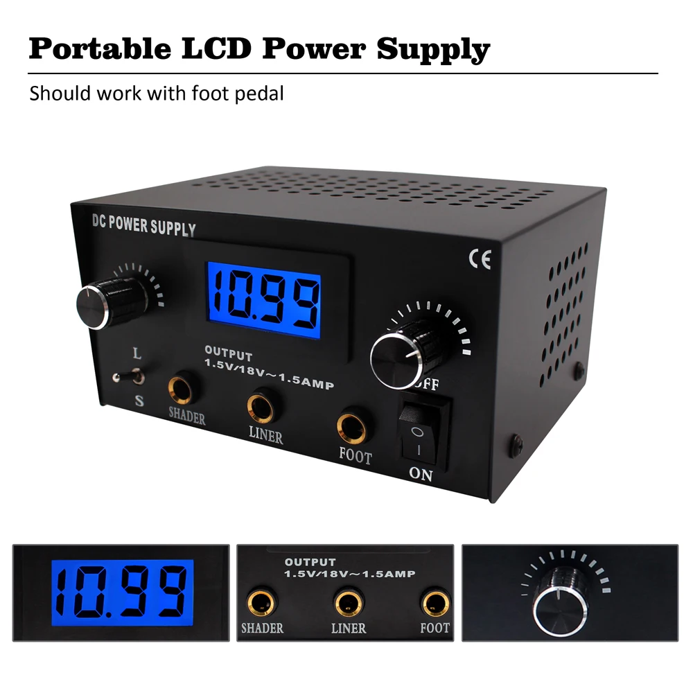 Блок питания для тату портативный с ЖК дисплеем двойное устройство машинки