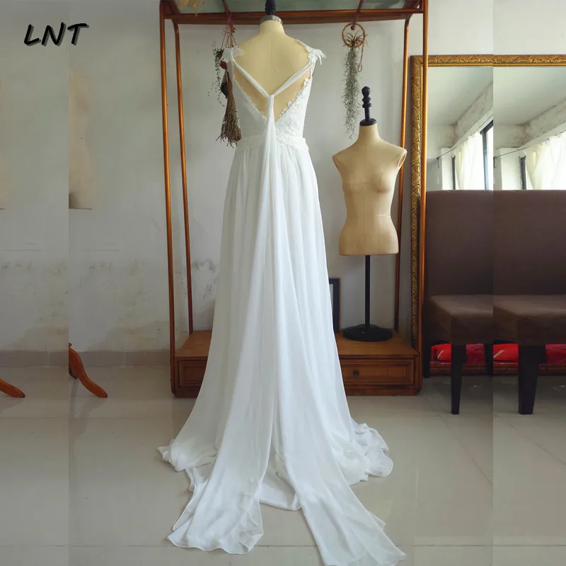 Реальные фотографии свадебные платья с v-образным вырезом шифоновые кружевные