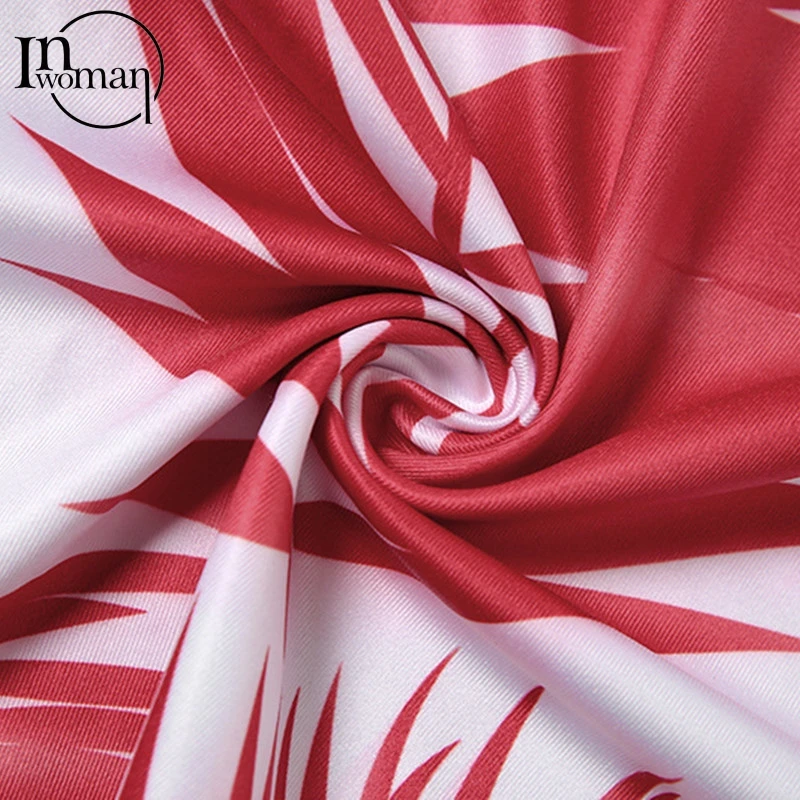 

INWOMAN Summer Beach Women Sexy Bodycon Print Top And Mini Skirt Matching Sets 2 Two Piece Set Female Outfits Party Clubwear New