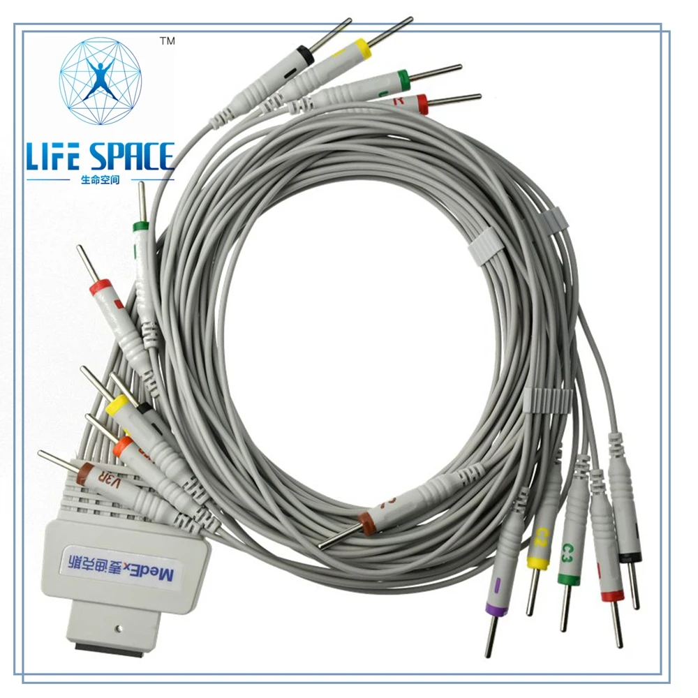 EH-10S1/2-28 ECG Cable lead ECG Holter Monitoring Recorder System only Cable with 18 lead snap for  medex