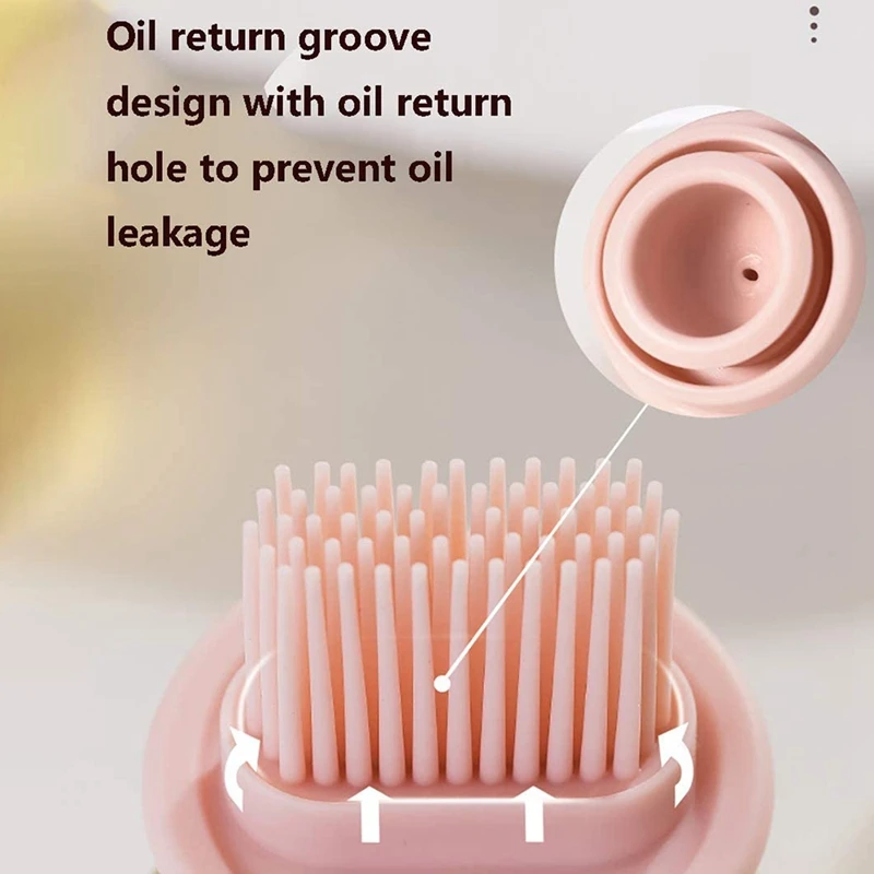 

4 Pcs BBQ Oil Bottle Brush, Bottle Baster Brush for BBQ and Cooking, Glass Oil Bottle with Silicone Oil Brush,Blue&Pink