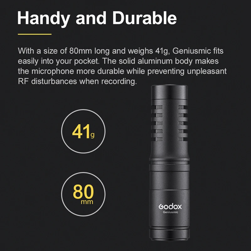 

Godox VD-Mic Shotgun Video Microphone Universal Recording Microphone Mic for DSLR Camera iPhone Android Smartphones Mac Tablet