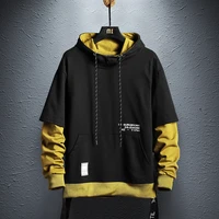 hoodie sweatshirt mens hip hop pullover hoodies streetwear casual fashion clothes colorblock hoodie cotton