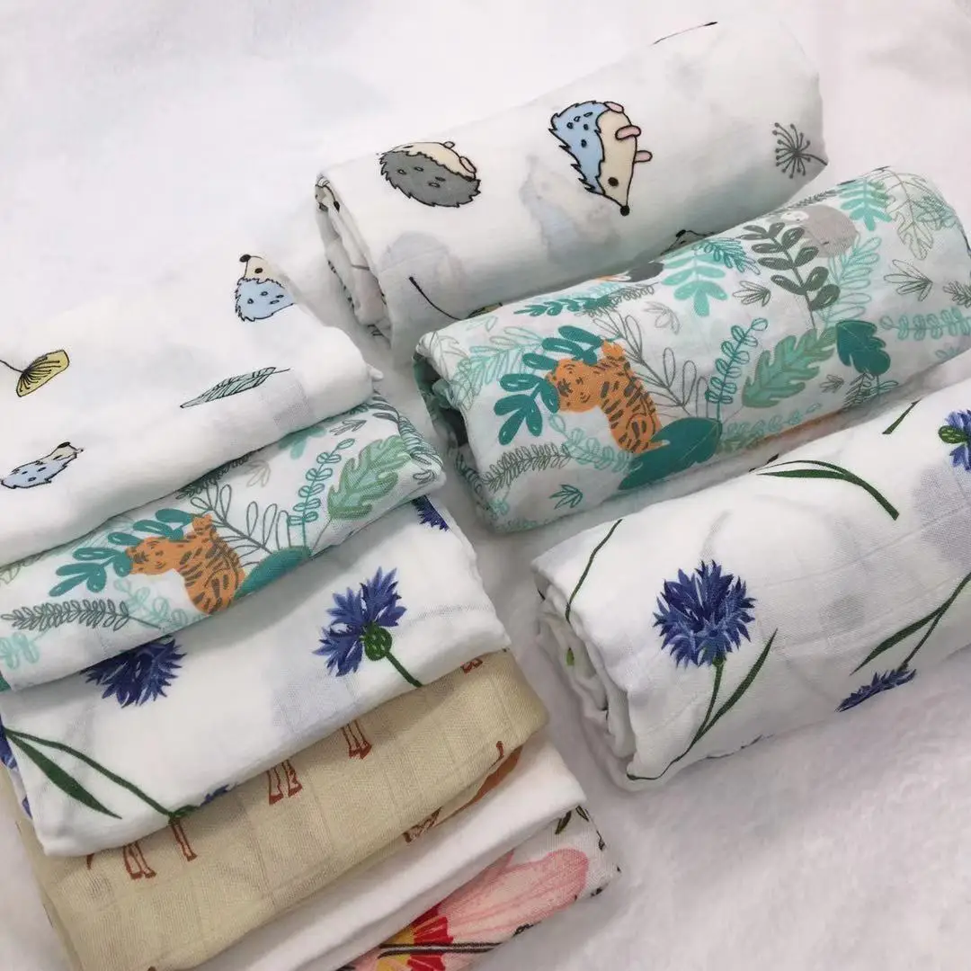 

Baby Blankets Newborn Muslin Swaddle Blanket Bamboo Cotton Soft Scarf Blankets for Newborn Girl and Boy Baby Bath Towel
