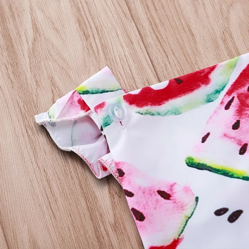 

0-18M Summer Toddler Infant Baby Girl Romper watermelon Backless Jumpsuit Playsuit Outfit Set Clothes