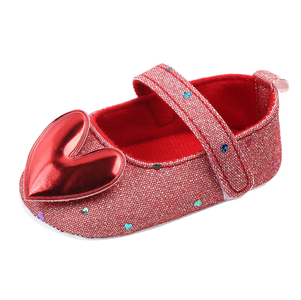 

Infant Girls Indoor Soft-Soled Heart-Shaped Princess Shoes Baby Walking Shoes