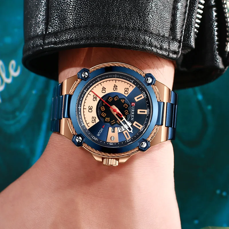 Curren Мужские часы большие спортивные мужские Роскошные военные s лучший бренд