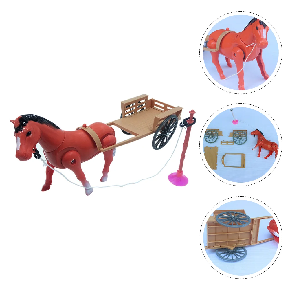 

2 Pcs Funny Rotating Horses Plastic Electric Carriage Shape Kids