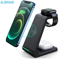 3 in 1 fast wireless charger for iphone 13 12 pro max mini x 8 15w qi wireless charging dock stand for apple watch 7 6 5 airpods