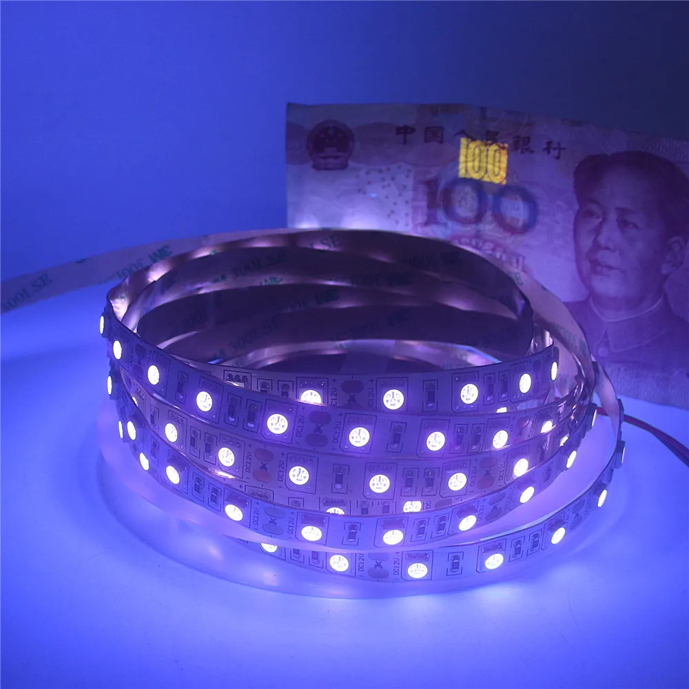 Светодиодная УФ лента 5050 SMD 60Led/m 395 нм 12 В|Светодиодные ленты| |