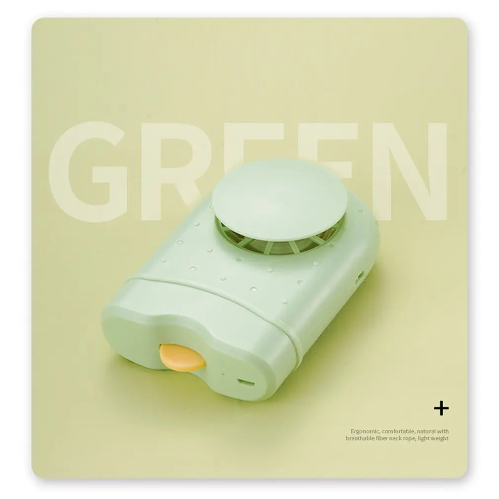 

USB charging handheld hanging neck ultra-quiet fan Button Ordinary Round Plastic Light and convenient Ultra thin Endurance