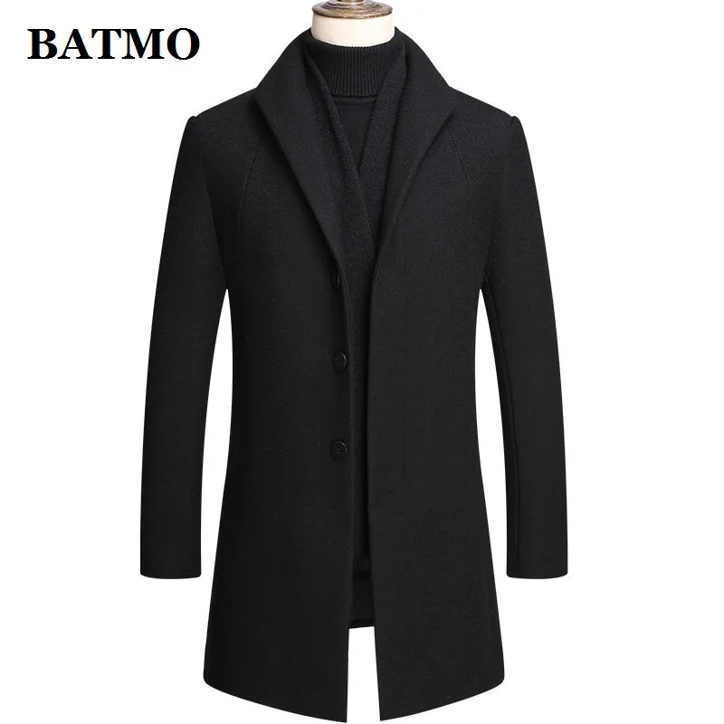 BATMO 2020 Новое поступление Зимний толстый шерстяной Тренч для мужчин мужские