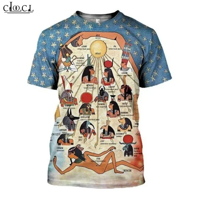 

CLOOCL Men T-shirt Ancient Egyptian Gods 3D Printed Fashion Clothes Unisex Summer Tee Shirts Casual Tops Drop Shipping