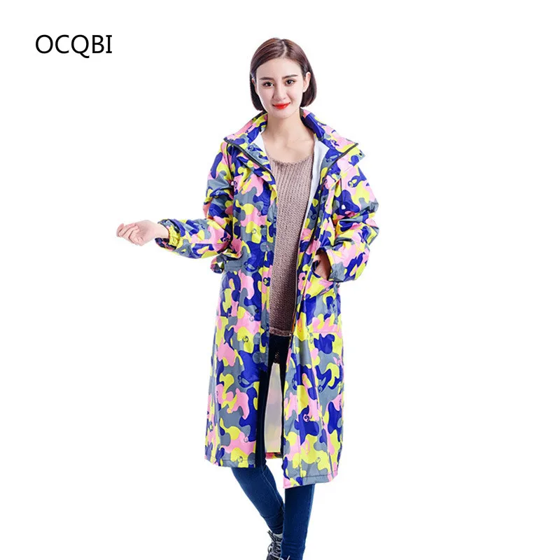 Длинный походный дождевик камуфляжный плащ для мужчин и женщин взрослый