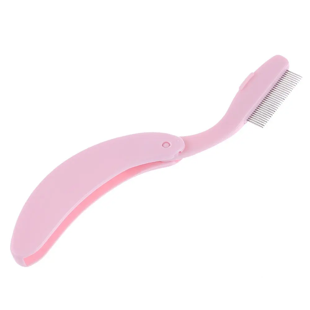 New Metal Steel Needles Cosmetic Eyebrow Comb Makeup Tool Foldable Eyelash Brush | Красота и здоровье