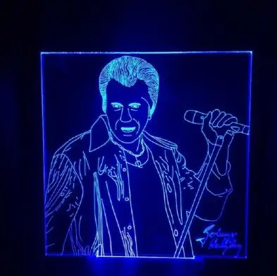 Design 3 Jonny Hallyday гитара украшение для дома яркая база Дистанционное Сенсорное изменение цвета спальня ночник праздничный подарок дропшиппинг - Испускаемый цвет: Design 3