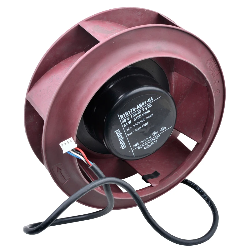 R1G175-AB41-64 175mm 48V 34W 3100min Centrifugal Turbo Blower Wheel Fan Cooling Fan