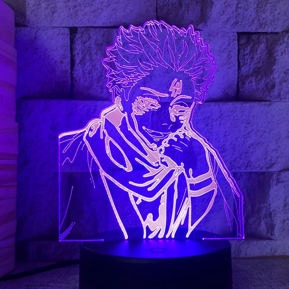 

Светодиодная лампа в стиле аниме 3D, ночсветильник для сатру, годжо, юютсу, кайзен, декор для детской комнаты, ночсветильник для манги, Подаро...