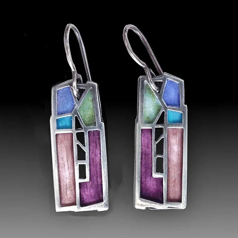 Винтажные разноцветные Висячие серьги для женщин богемные этнические полые