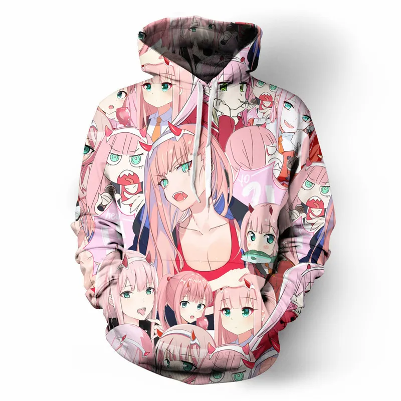 DARLING In The FRANKXX японское аниме толстовки для мужчин Zero два печати Забавные толстовки для женщин пуловер с капюшоном Cospalay Hoddies Youth