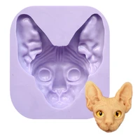 cat head silicone molds animals candy chocolate fondant mold diy party cake decorating tools polymer clay soap moulds1568