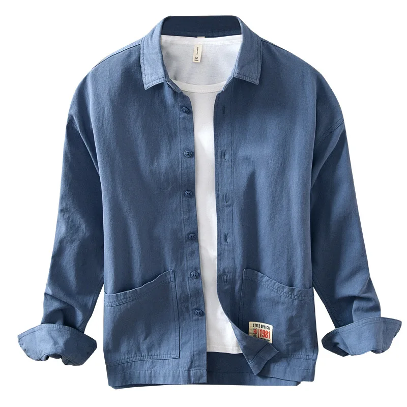 

Мужская формальная рубашка с длинным рукавом, однотонная тонкая Базовая Классическая рубашка с отложным воротником, мужские рубашки