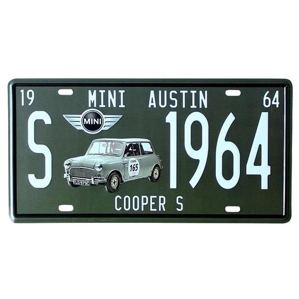 Жестяные знаки Mini Cooper 1964 для гаража декоративный винтажный Декор дома