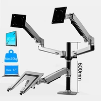 dlm 9013lp 600 3 foldable arm 15 32 double monitor desk stand to 17 laptop mount tray aluminum 1 10kg 360 rotate tilt pivot