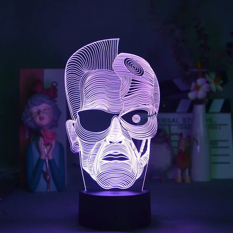 

Smart Phone Control 3D Night Light Plug In Two-Face Clown Chandelier Pendant Led Spotlights Bedroom Decoration Lamparas