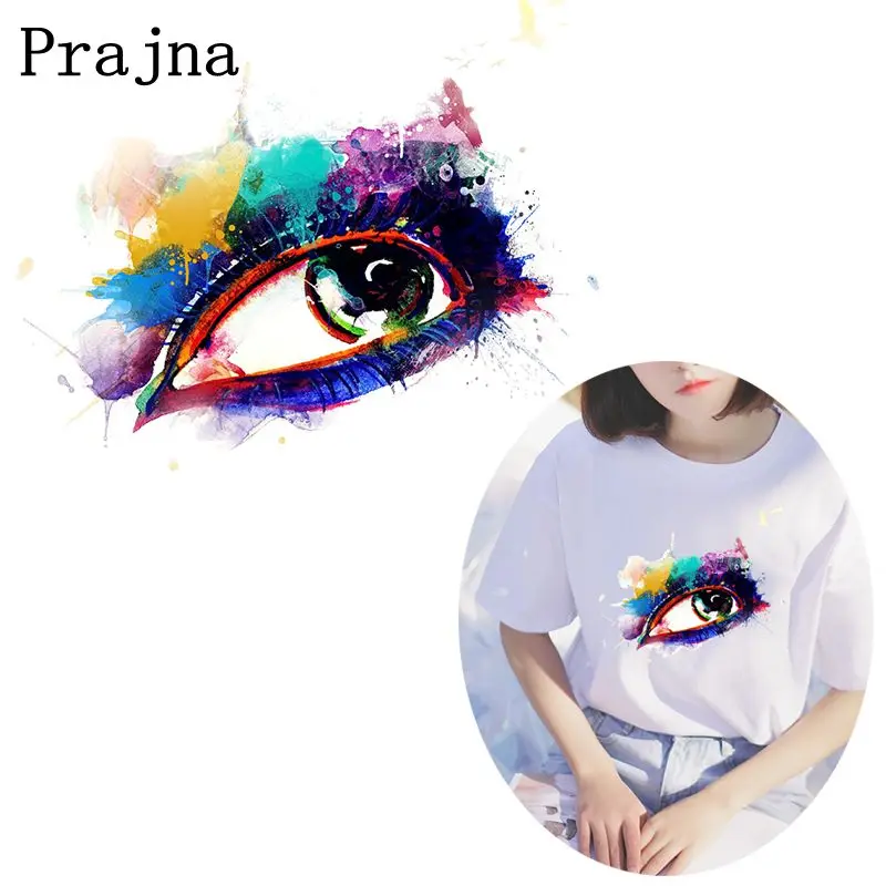 Цветные глаза Prajna термонаклейки виниловые наклейки для глажки одежды Мультяшные