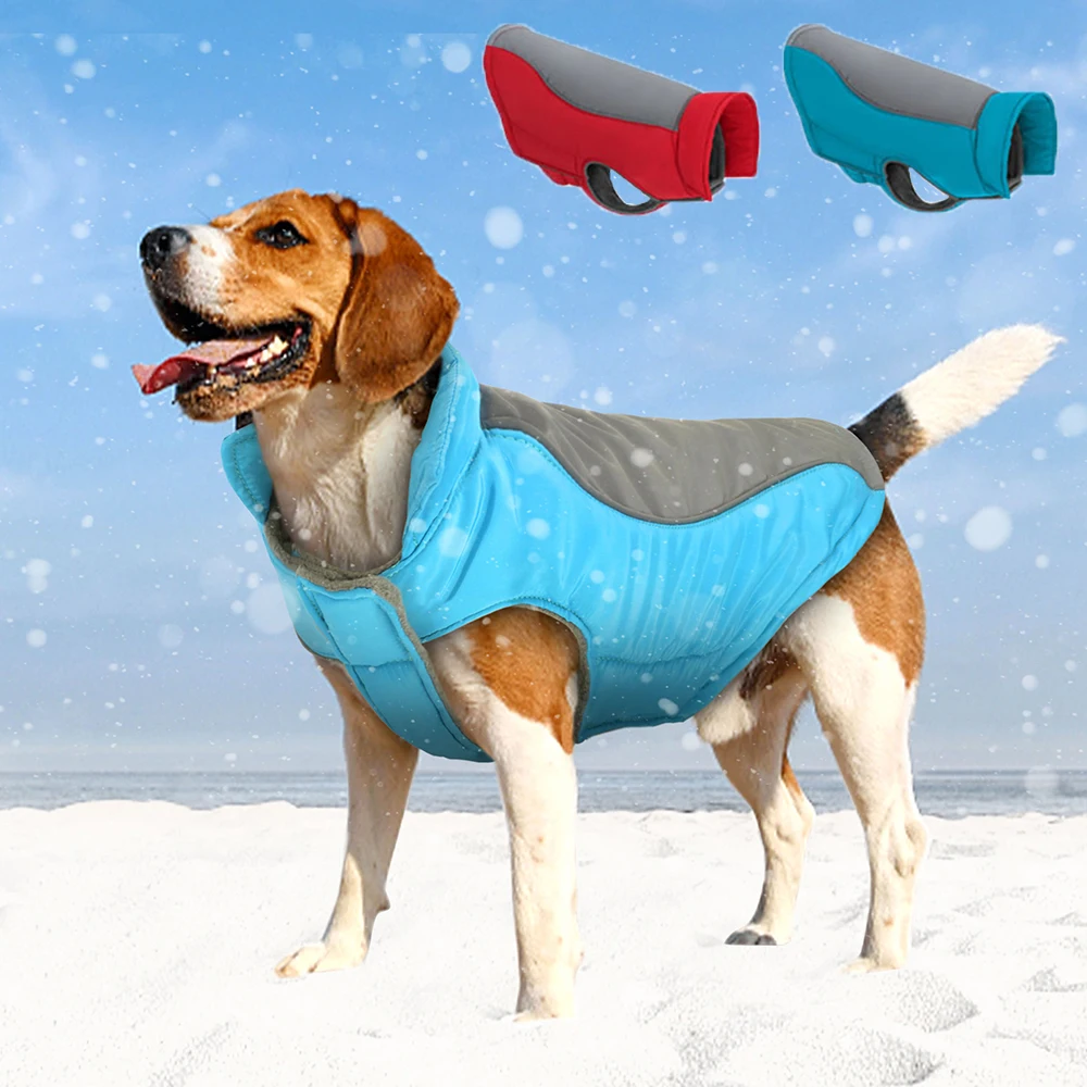 

Waterproof Dog Clothes Coat Winter Pet Clothing for Large Dogs Jacket Reflective Warm Pet Outdoor Sport Clothes Costume