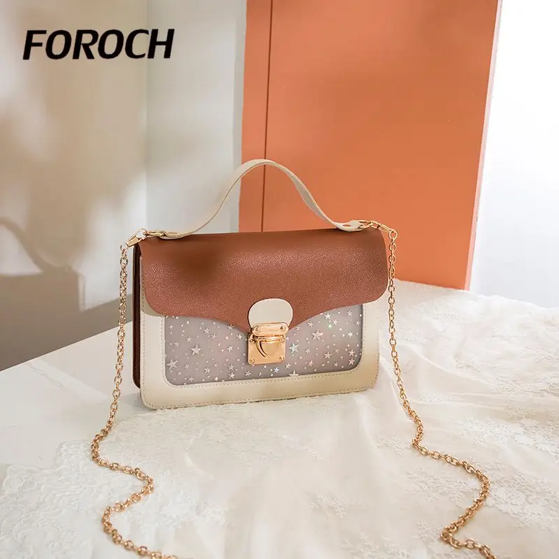 FOROCH модные маленькие сумки через плечо для женщин 2019 Мини PU Звезда сумка девочек