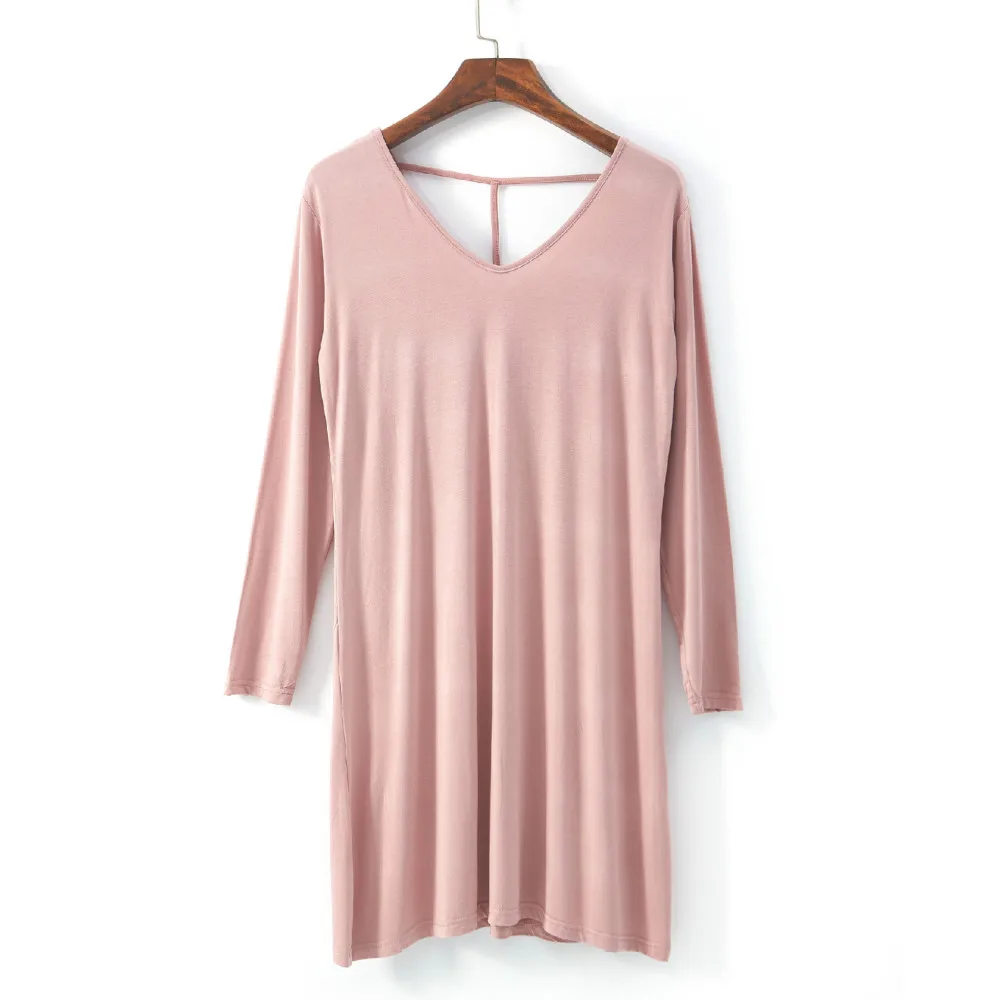 

Women's Summer Nightgowns Bamboo Cotton Stretchy Loose Breathable Comfortable Night Shirts Strap Dress Plus Size Sexy Sleep Wear