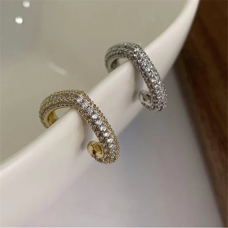 Hip Hop Trend Delicate Love Heart No Puncture Ear Bones Clip Punk Girls Fashion Design Zircon Earrings Married Party Jewelry Gif | Украшения