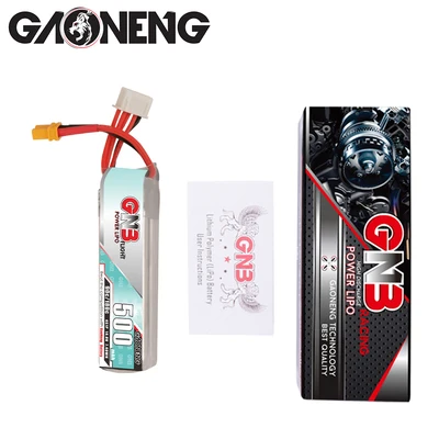 

GAONENG GNB 500mAh 4S 14.8V Lipo Battery 90/180C 4S1P RC Battery XT30 Plug for RC Racing FPV Drone RC Multicopter Accessories
