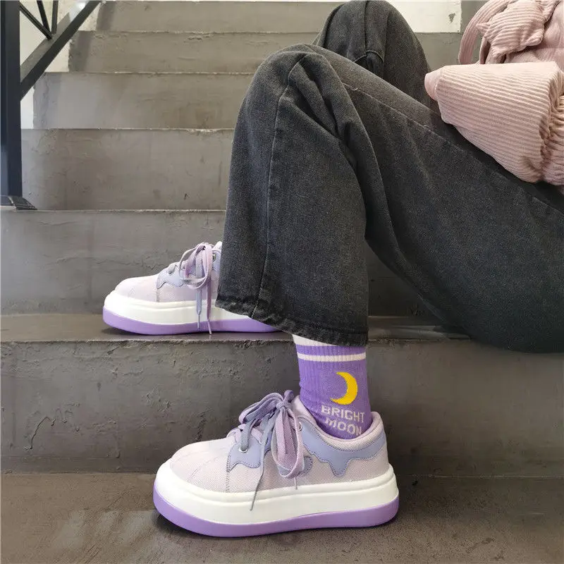 

Женские кроссовки, спортивная обувь в стиле "Лолита", кавайная обувь на платформе в стиле Харадзюку, весна 2021, повседневные теннисные кроссо...